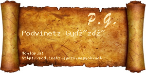 Podvinetz Győző névjegykártya