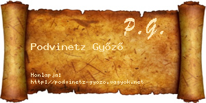 Podvinetz Győző névjegykártya